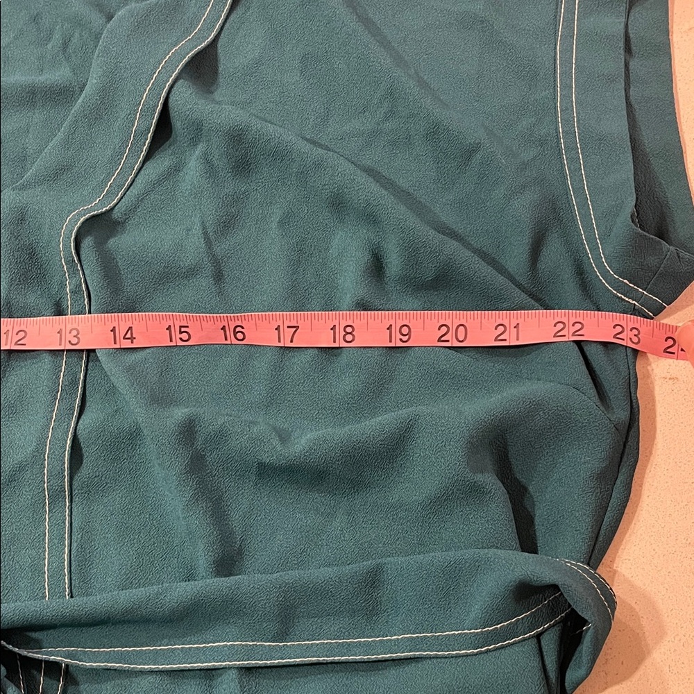 1. State Teal Wrap Blouse with Tie Detail - Picture 4 of 5